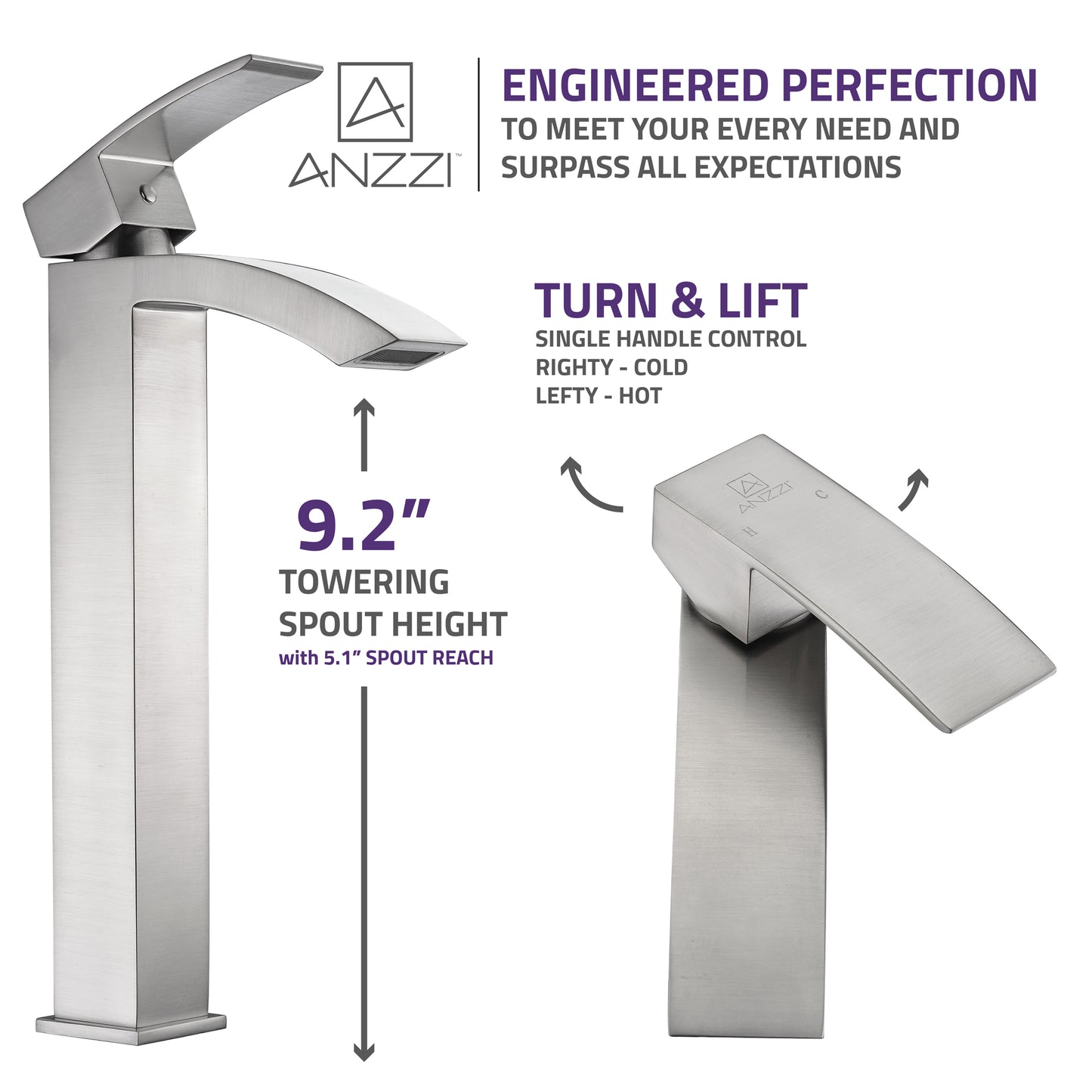 Tutti Single Hole Single-Handle Bathroom Faucet