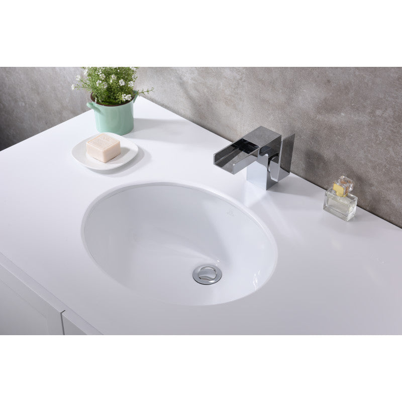 Pegasus Series 18.25 in. Ceramic Undermount Sink Basin in White