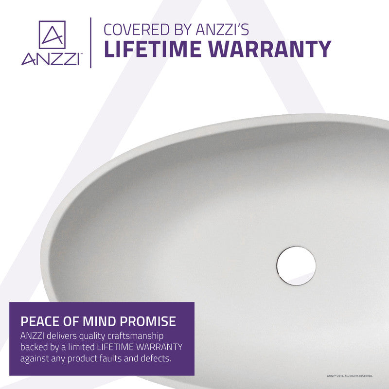Trident One Piece Solid Surface Vessel Sink in Matte White