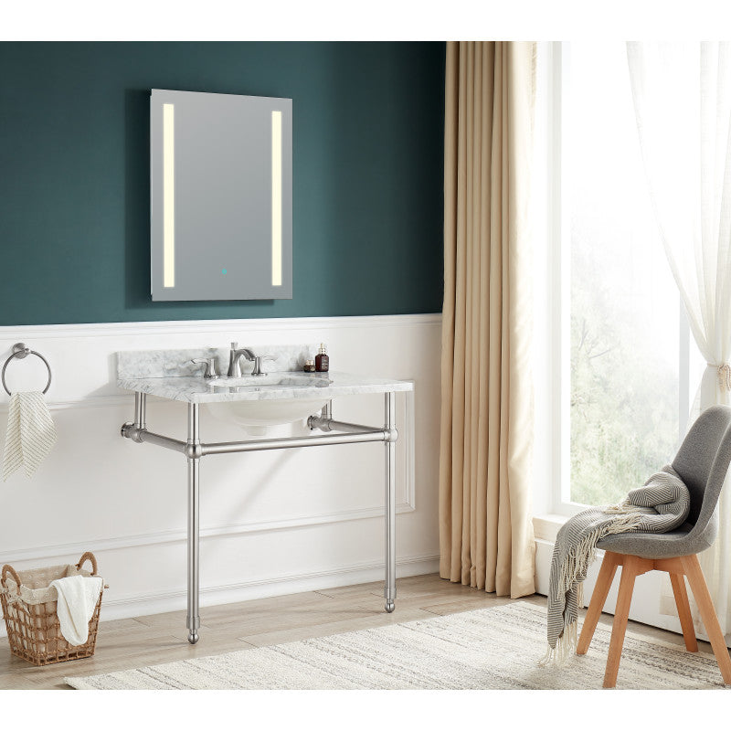 Verona 34.5 in. Console Sink with Carrara White Counter Top