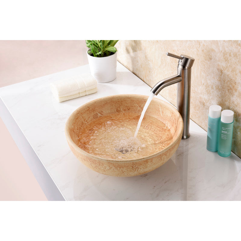 Earthen Series Vessel Sink in Creamy Beige