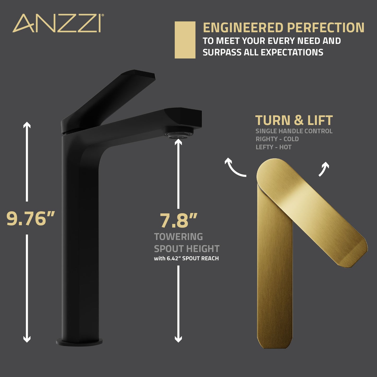 Single Handle Single Hole Bathroom Vessel Sink Faucet With Pop-up Drain