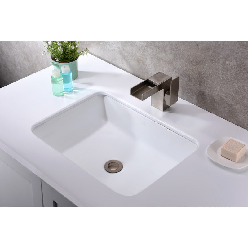 Dahlia Series 19.5 in. Ceramic Undermount Sink Basin in White