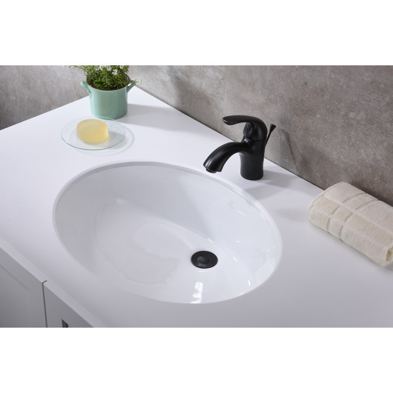 Lanmia Series 19.5 in. Ceramic Undermount Sink Basin in White