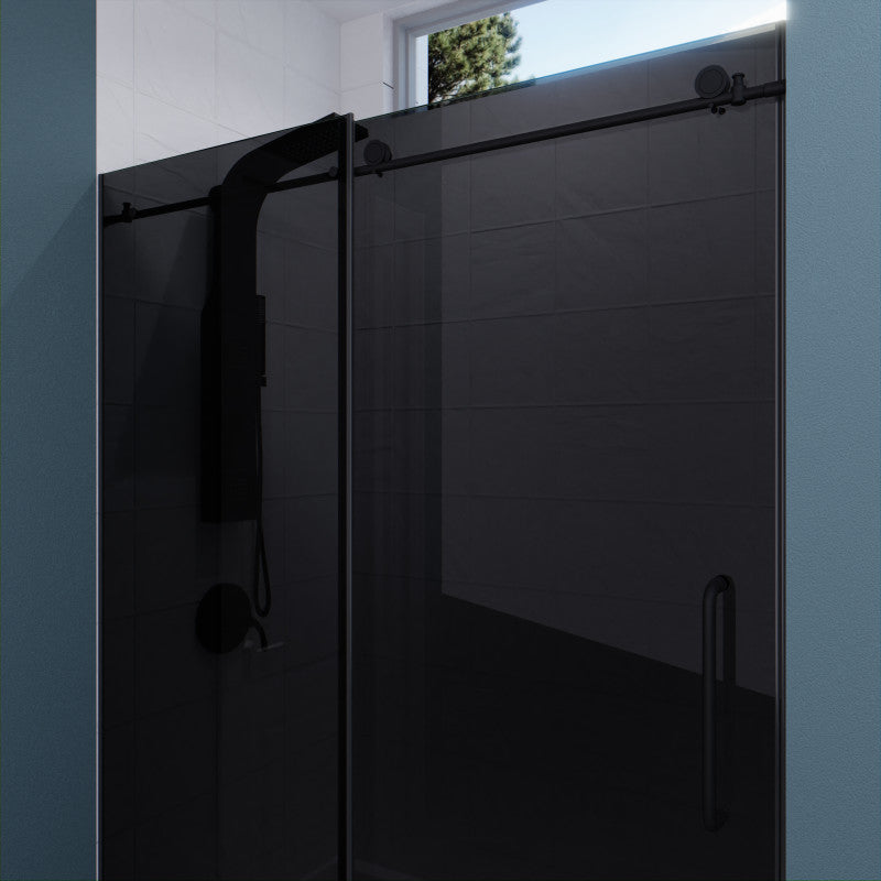 Leon Series 60 in. by 76 in. Frameless Sliding Shower Door with Handle