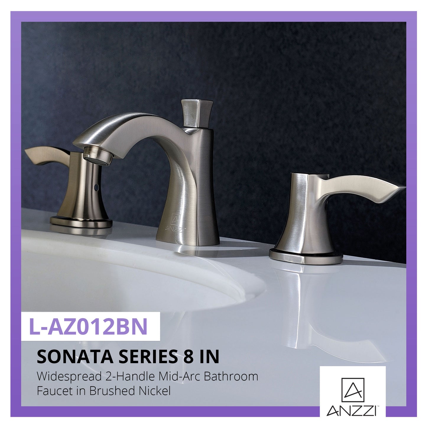 Sonata Series 8 in. Widespread 2-Handle Mid-Arc Bathroom Faucet