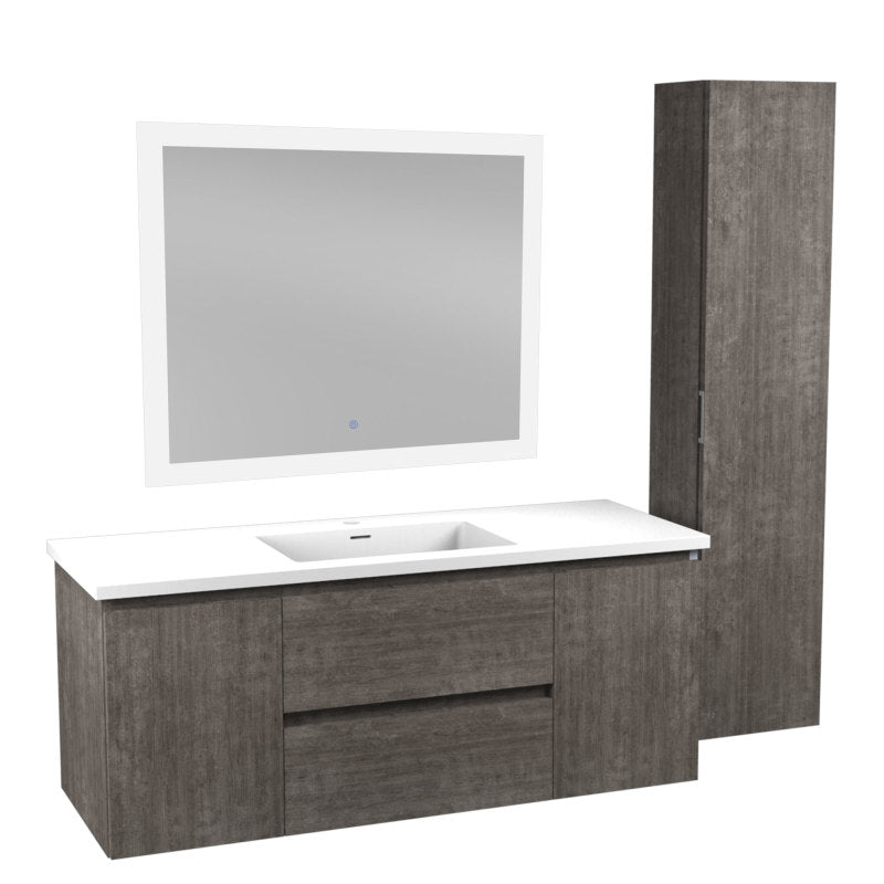VT-MRSCCT48-GY - 48 in. W x 18 in. D x 20 in. H Single Sink Bath Vanity Set in Rich Gray with Vanity Top in White and Matching Mirror