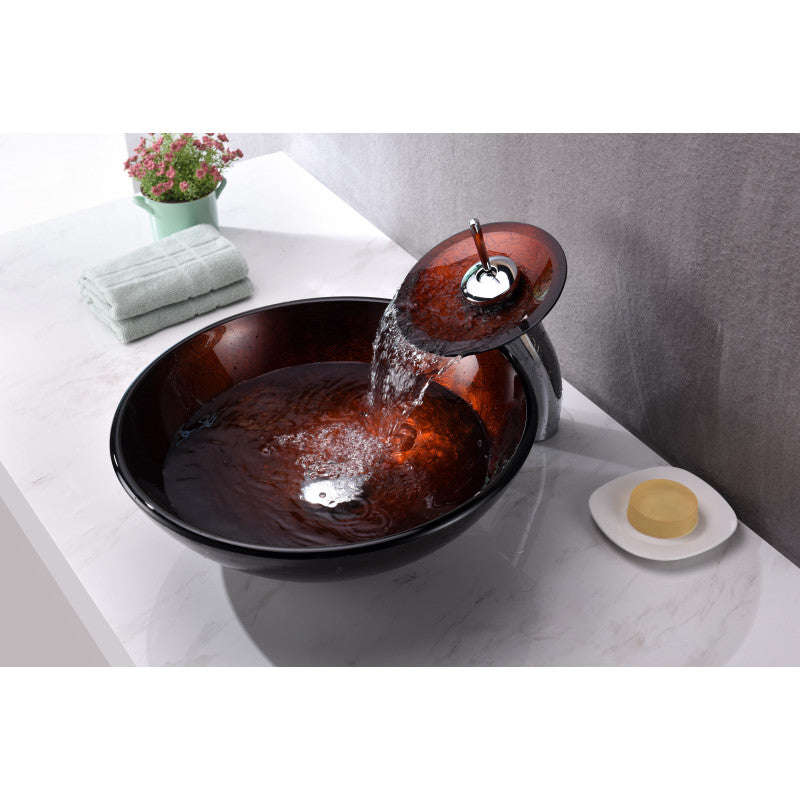 Arc Series Vessel Sink in Layered Amber