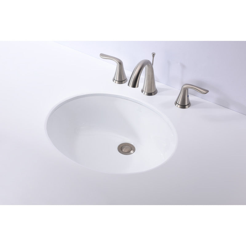 17 in. Ceramic Undermount Sink Basin in White