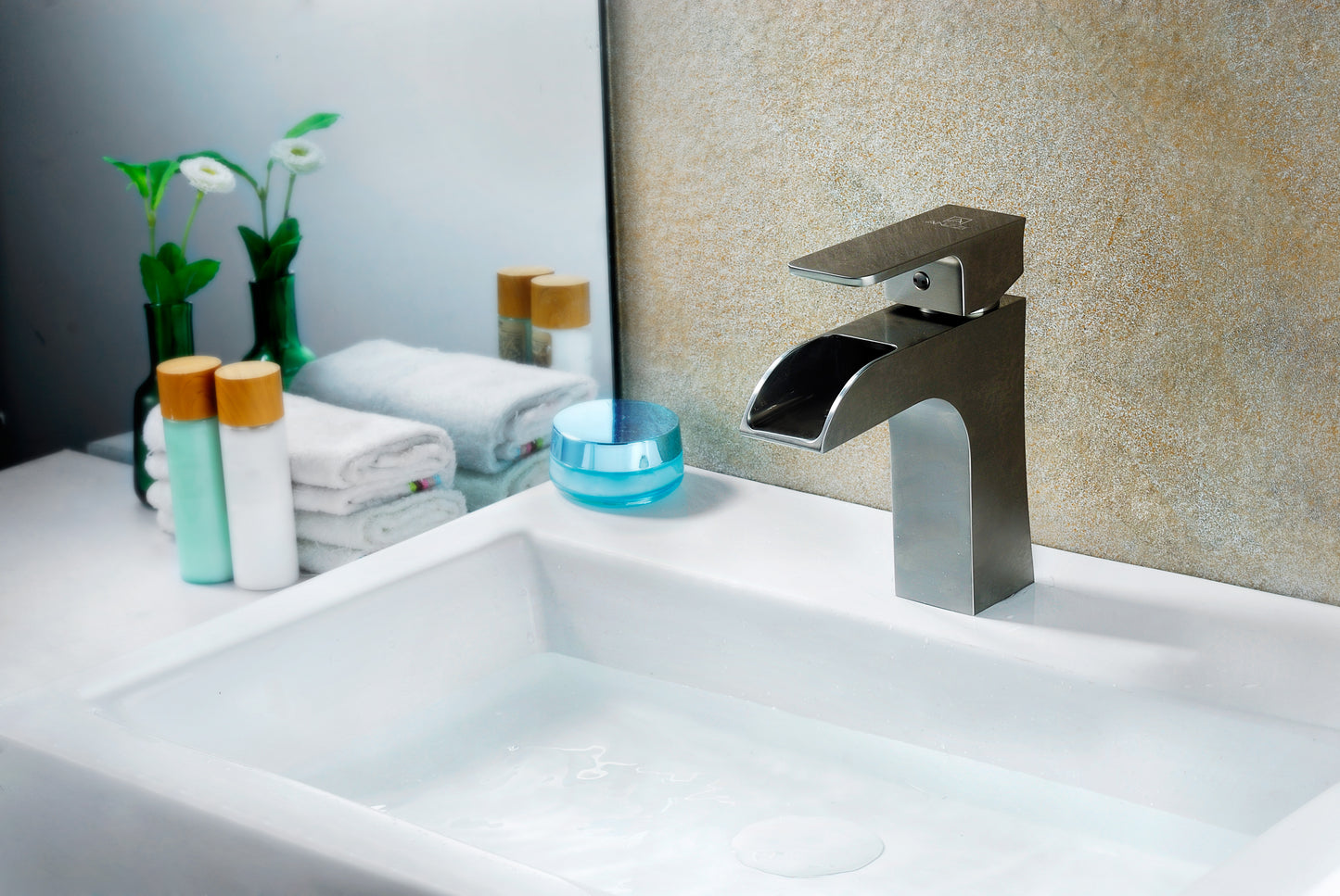 L-AZ019BN - Forza Series Single Hole Single-Handle Low-Arc Bathroom Faucet in Brushed Nickel