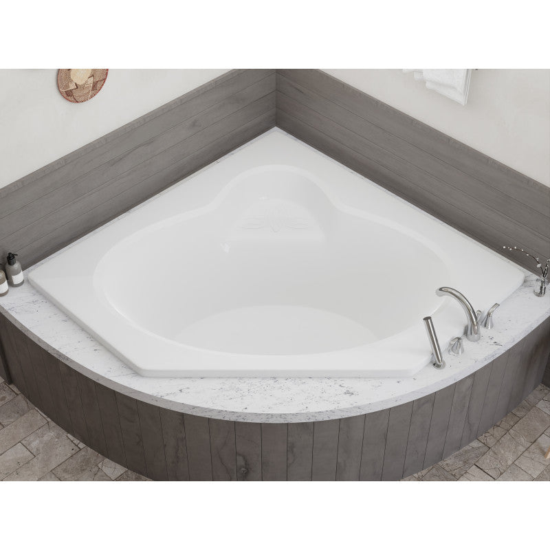 Rana 5 ft. Acrylic Center Drain Corner Bathtub in White