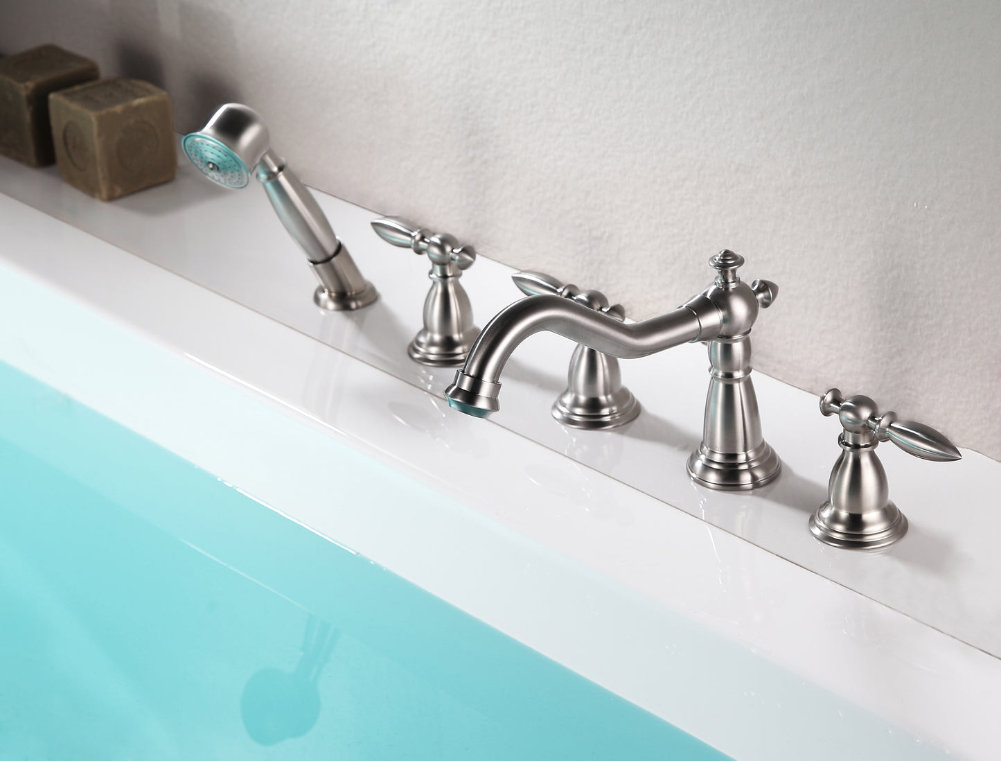 Patriarch 2-Handle Deck-Mount Roman Tub Faucet with Handheld Sprayer