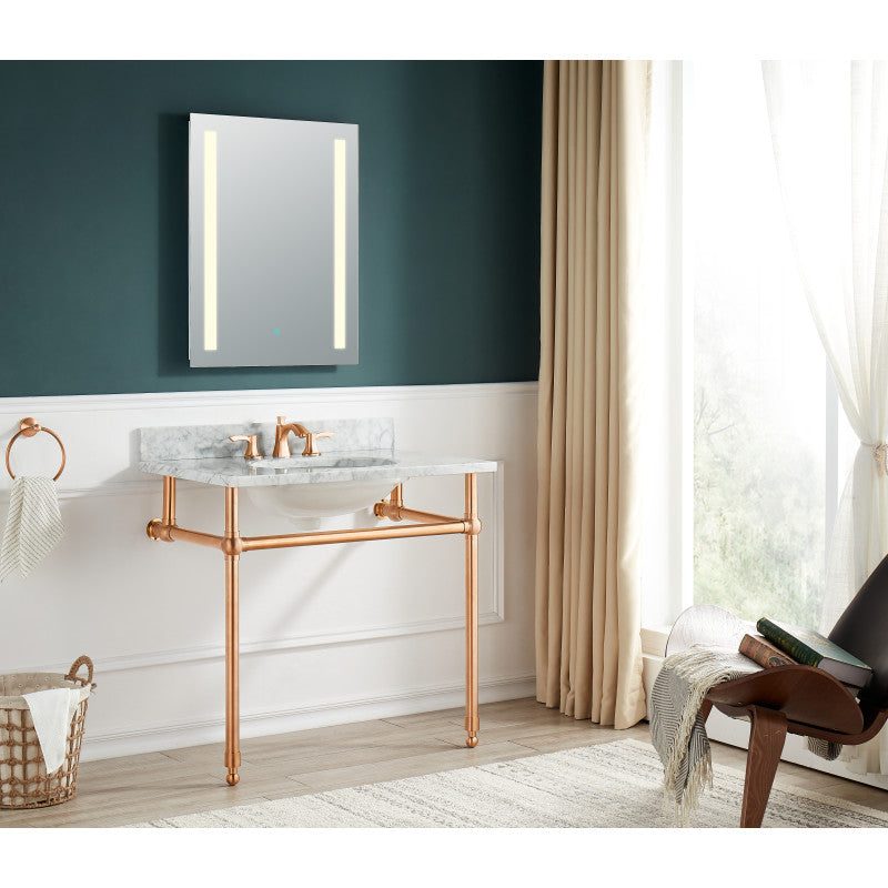 Verona 34.5 in. Console Sink with Carrara White Counter Top