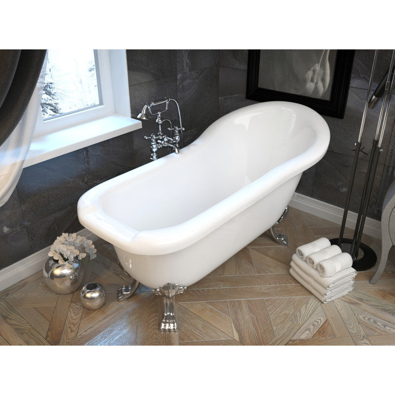 FT-AZ902a - Pegasus 5 ft. Claw Foot One Piece Acrylic Freestanding Soaking Bathtub in Glossy White
