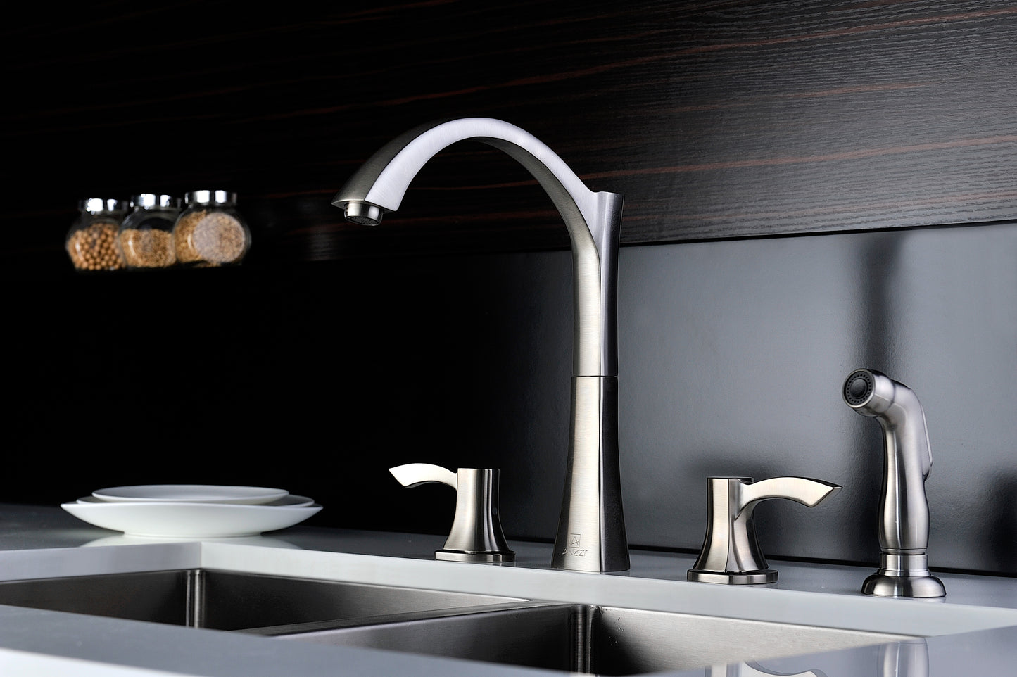 KF-AZ032BN - Soave Series 2-Handle Standard Kitchen Faucet in Brushed Nickel