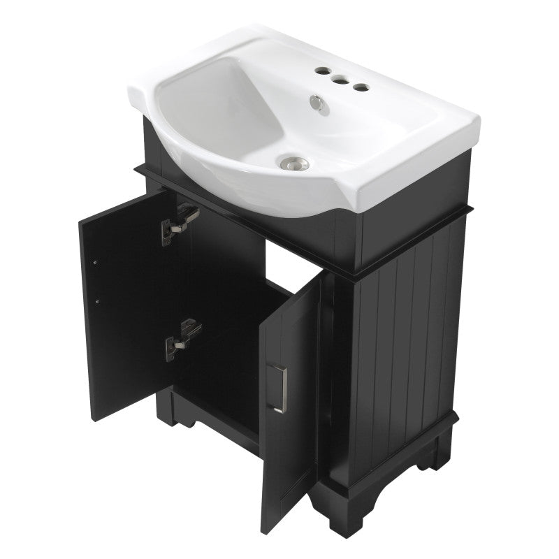 Montbrun 24 in. W x 34 in. H Bath Vanity with White Basin and Mirror