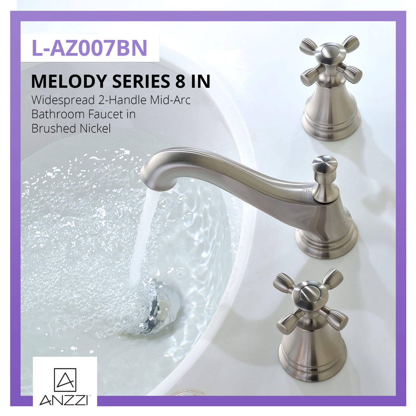 Melody Series 8 in. Widespread 2-Handle Mid-Arc Bathroom Faucet