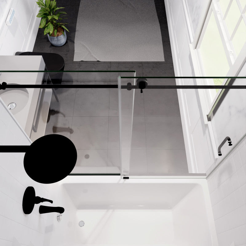 Raymore Series 60 in. x 62 in. Frameless Sliding Tub Door