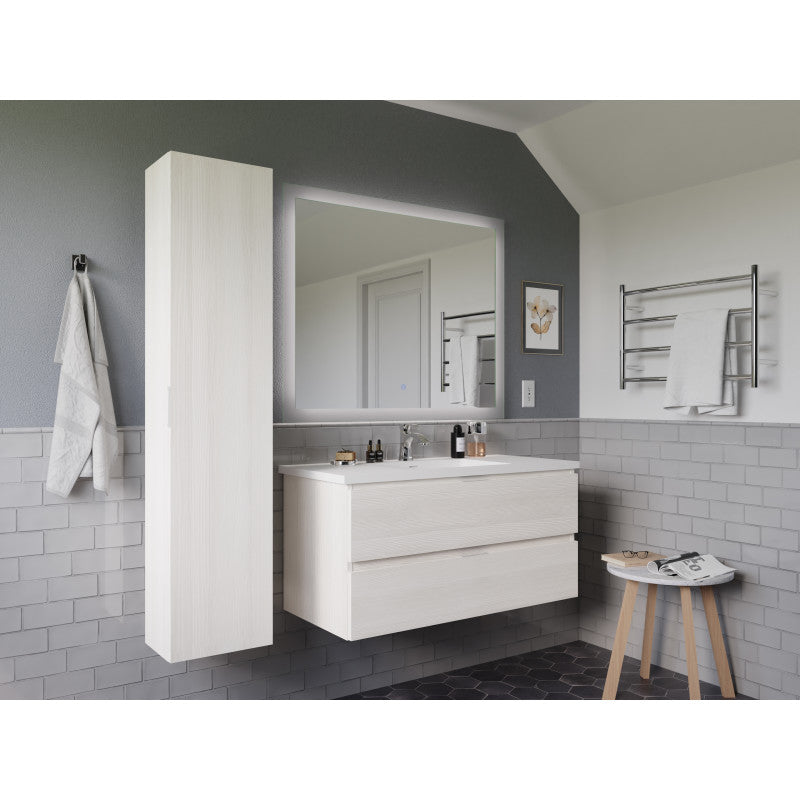 VT-MRSCCT39-WH - 39 in. W x 18 in. D x 20 in. H White 1-Basin Bath Vanity Set in Rich White with White Vanity Top and Matching Mirror