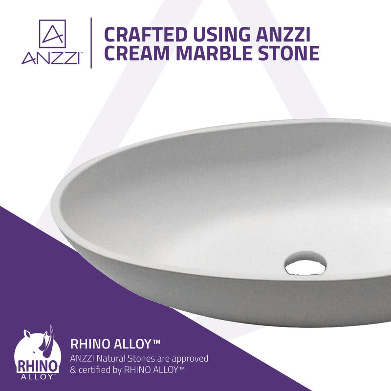 Trident One Piece Solid Surface Vessel Sink in Matte White