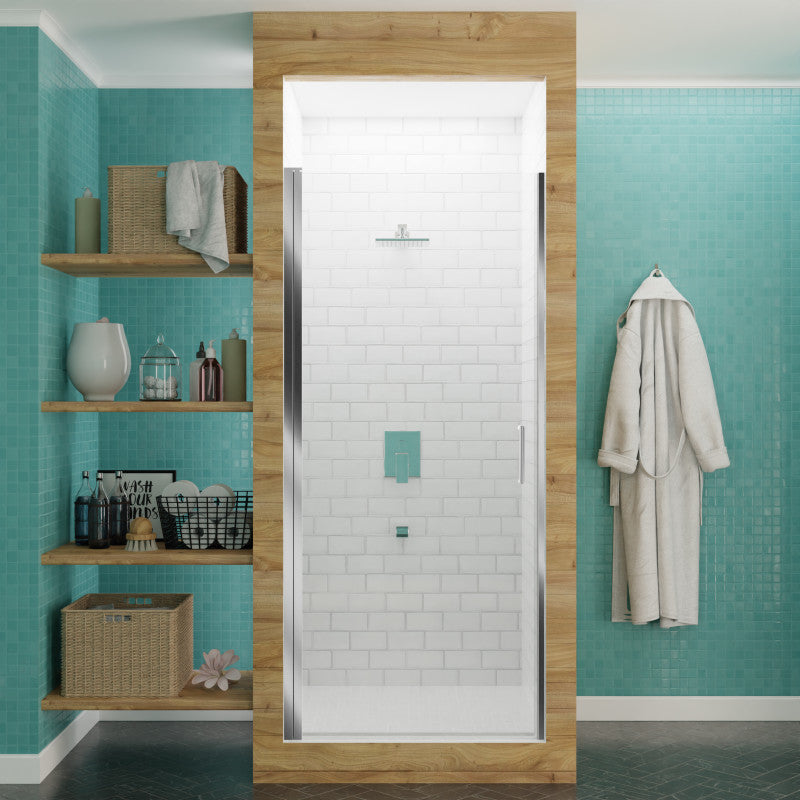 Lancer 23 in. x 72 in. Semi-Frameless Shower Door with TSUNAMI GUARD