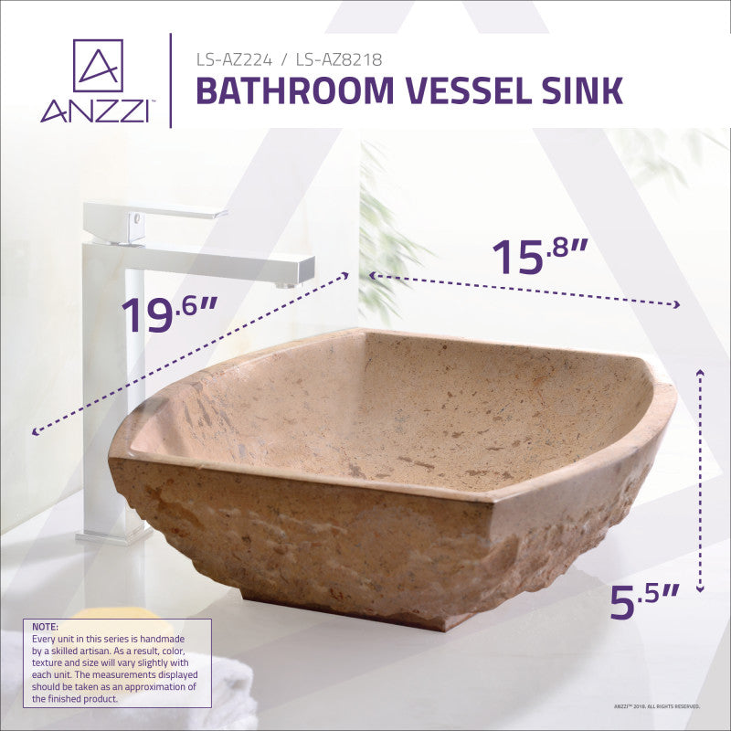 Moon Vessel Sink in Classic Cream Marble