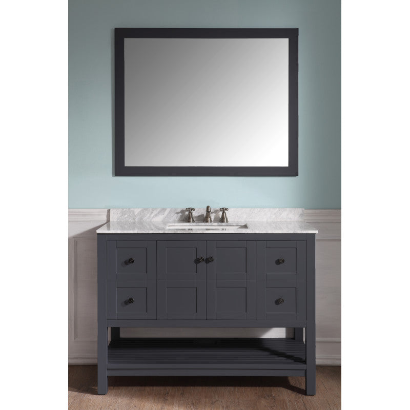 Montaigne 48 in. W x 22 in. D Bathroom Bath Vanity Set with Carrara Marble Top with White Sink