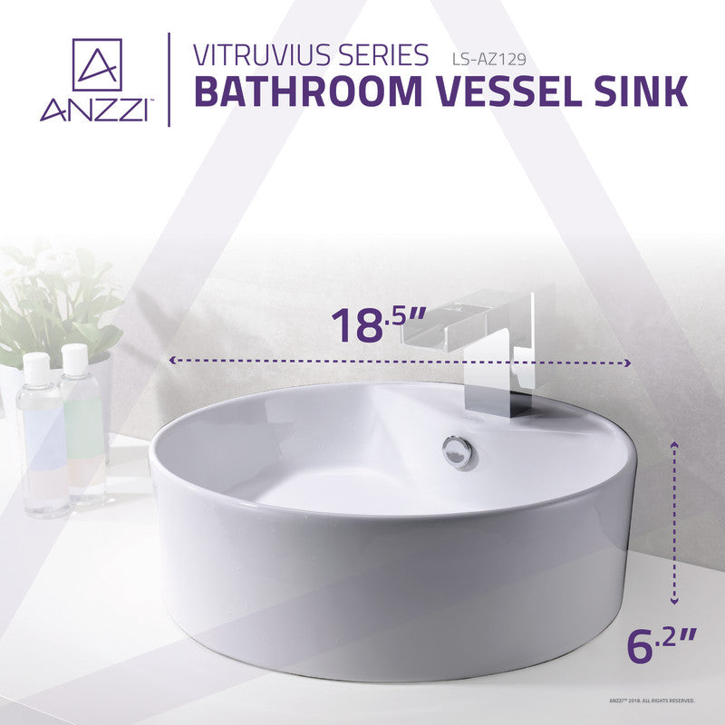 Vitruvius Series Ceramic Vessel Sink in White