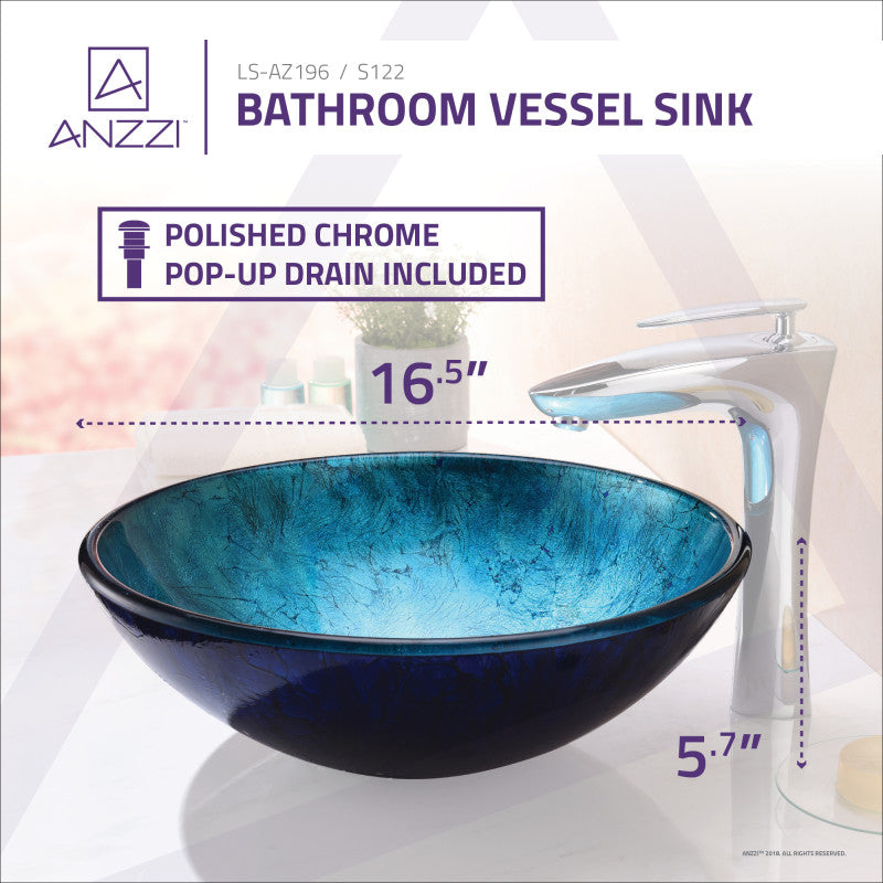 Jonas Series Vessel Sink in Frosted Blue