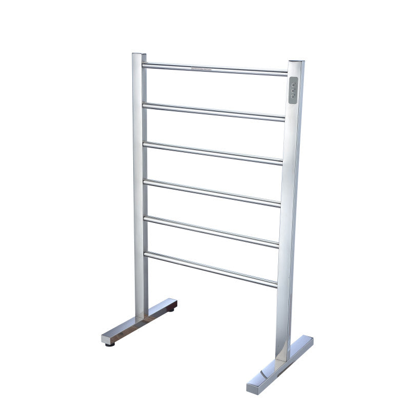 TW-AZ068CH - Kiln Series 6-Bar Stainless Steel Floor Mounted Electric Towel Warmer Rack in Polished Chrome