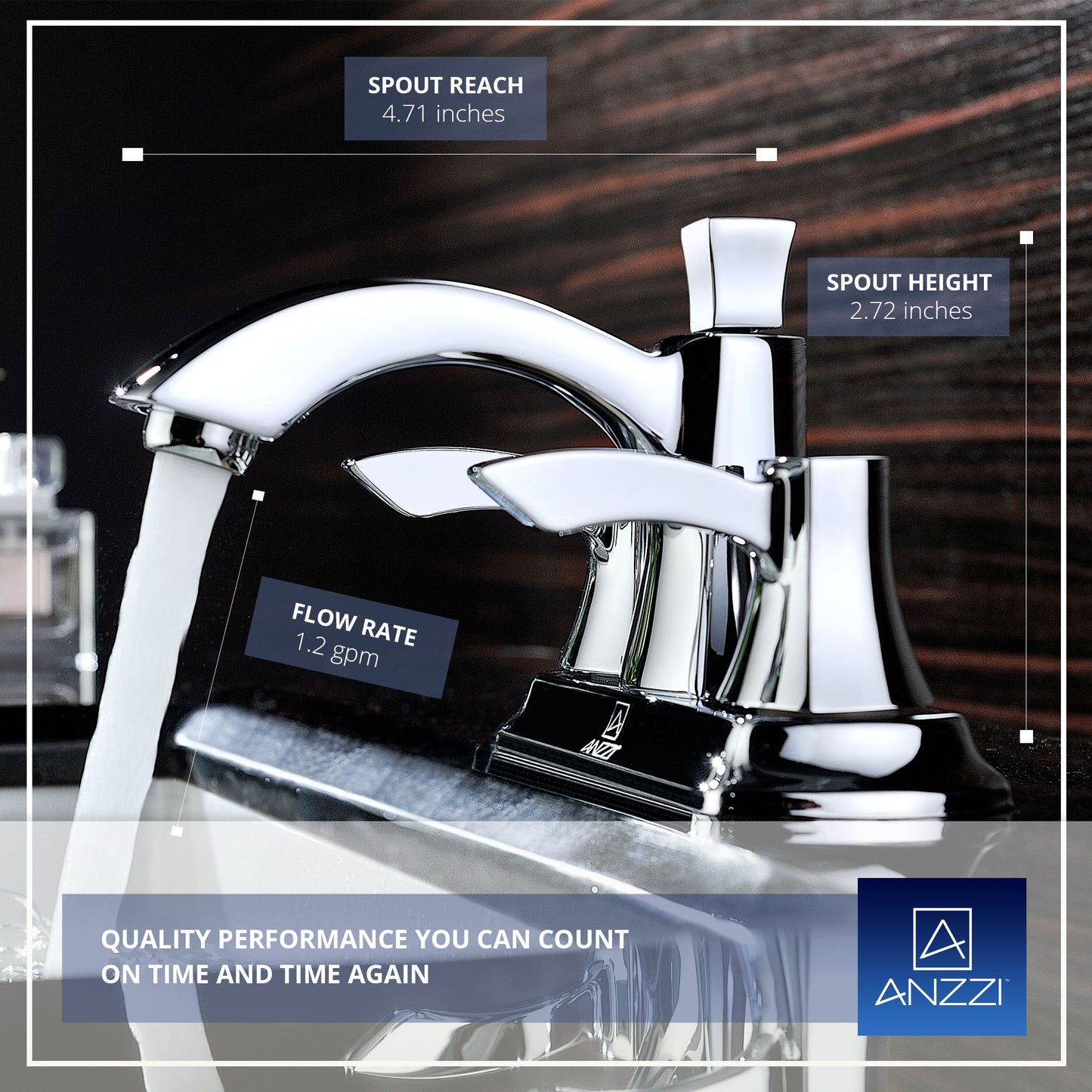 Vista Series 4 in. Centerset 2-Handle Mid-Arc Bathroom Faucet