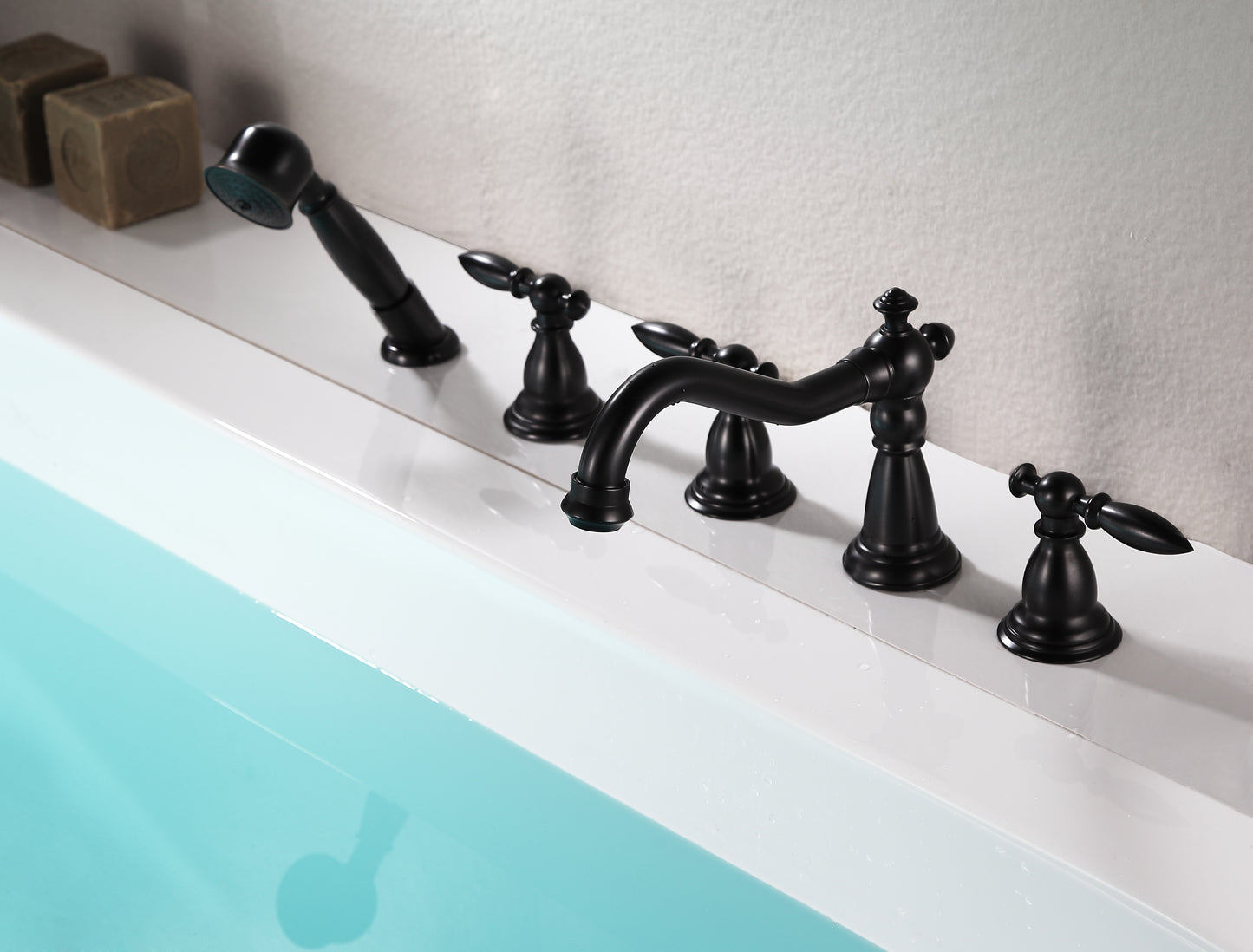 Patriarch 2-Handle Deck-Mount Roman Tub Faucet with Handheld Sprayer