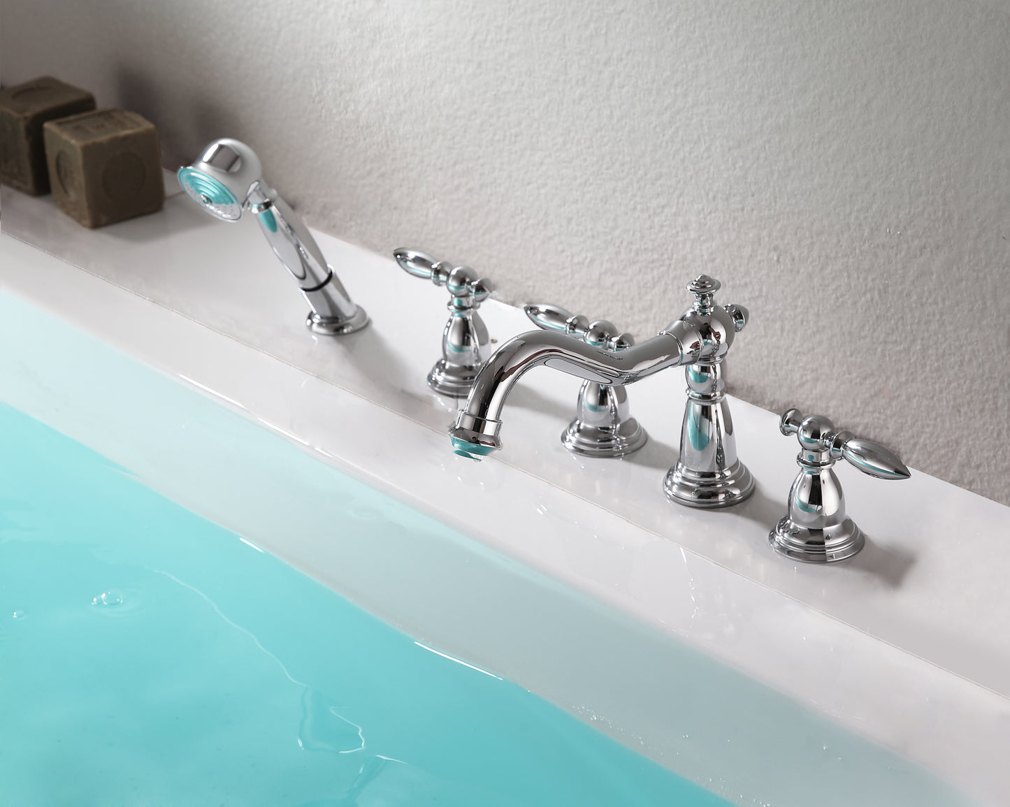 Patriarch 2-Handle Deck-Mount Roman Tub Faucet with Handheld Sprayer