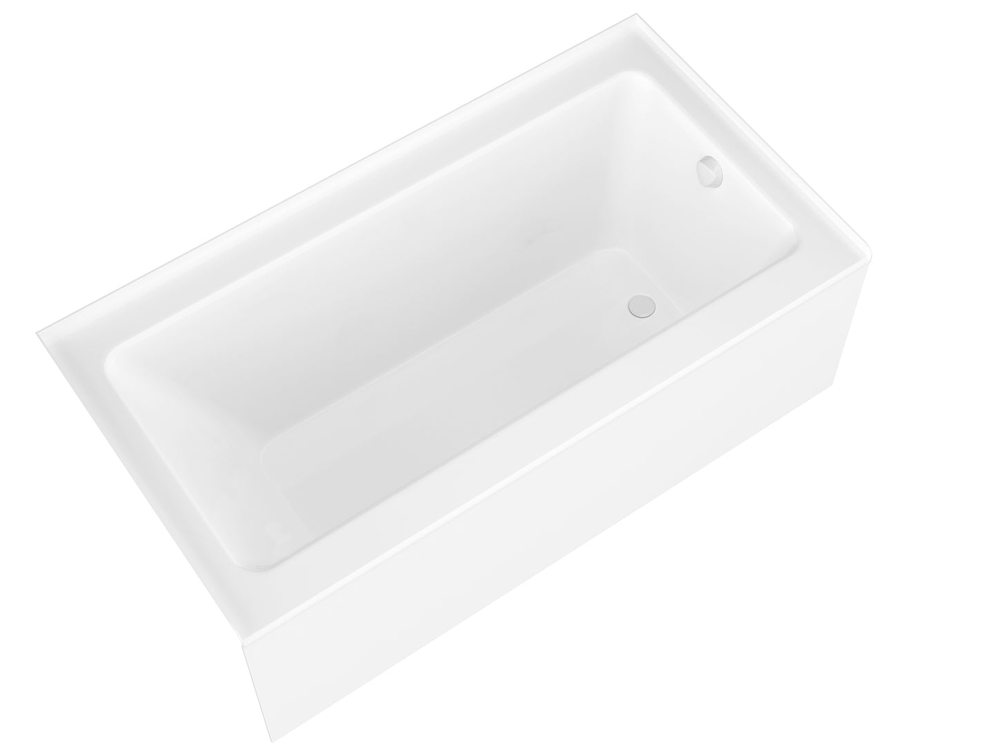 5 ft. Acrylic Rectangle Tub With 48 in. by 58 in. Frameless Hinged Tub Door