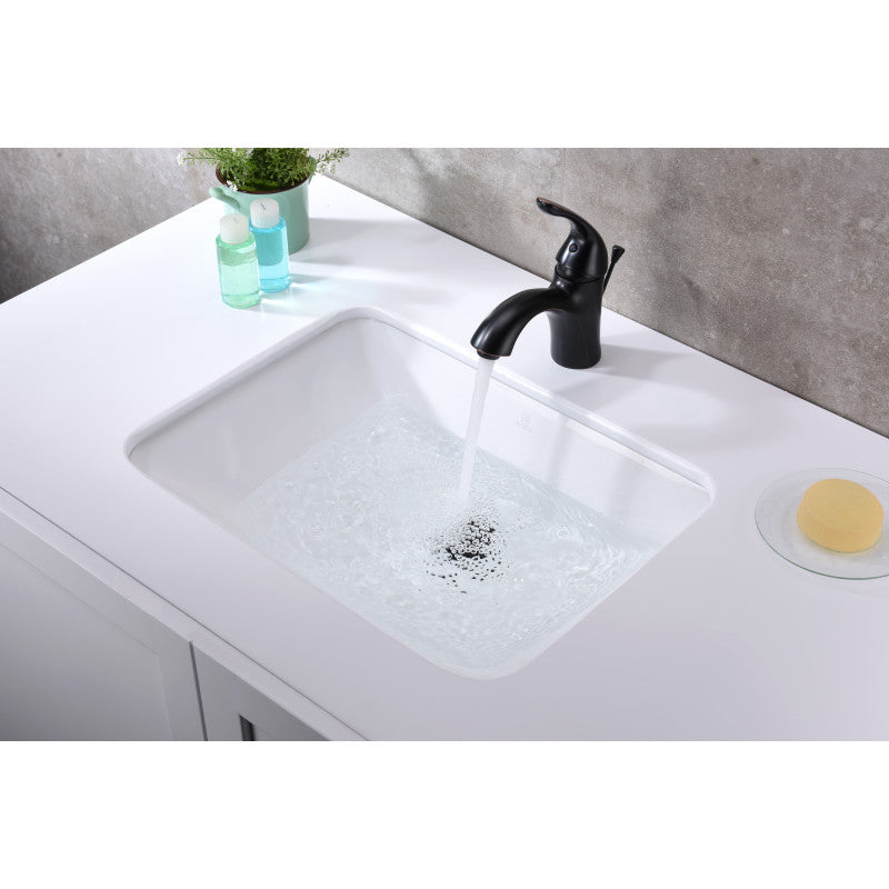 Dahlia Series 20.5 in. Ceramic Undermount Sink Basin in White