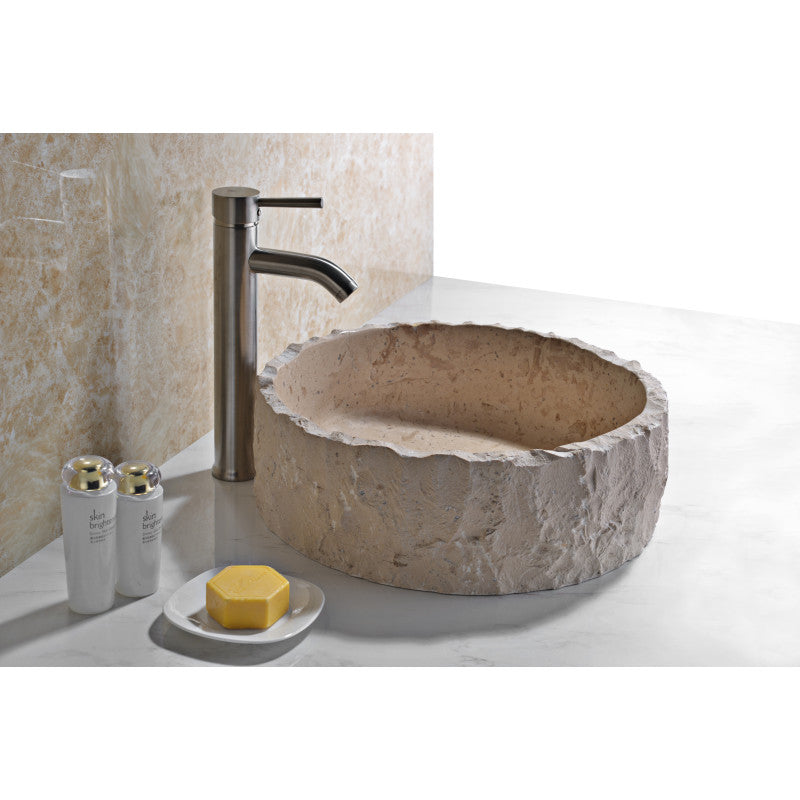 Iro Vessel Sink in Classic Cream Marble