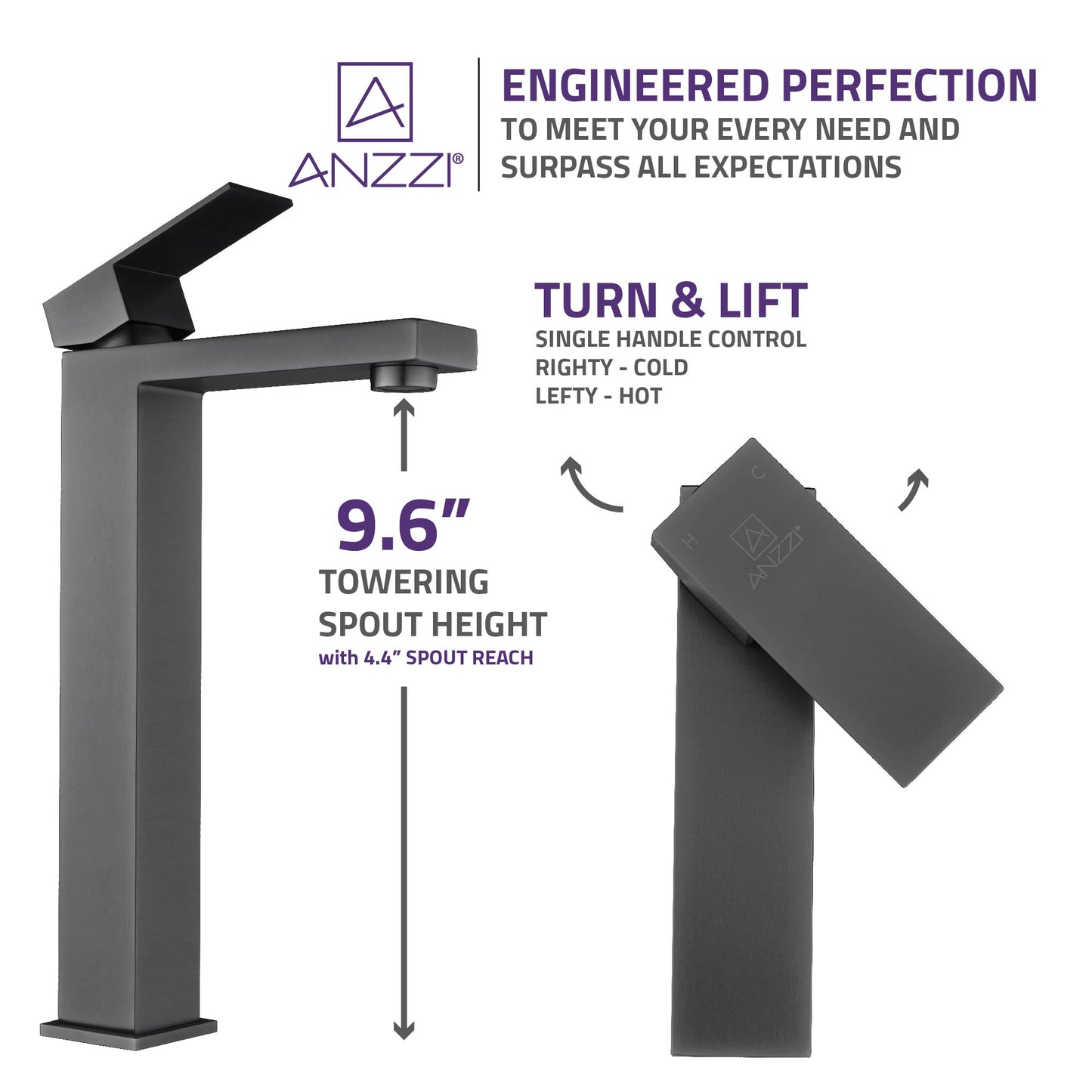Enti Series Single Hole Single-Handle Vessel Bathroom Faucet