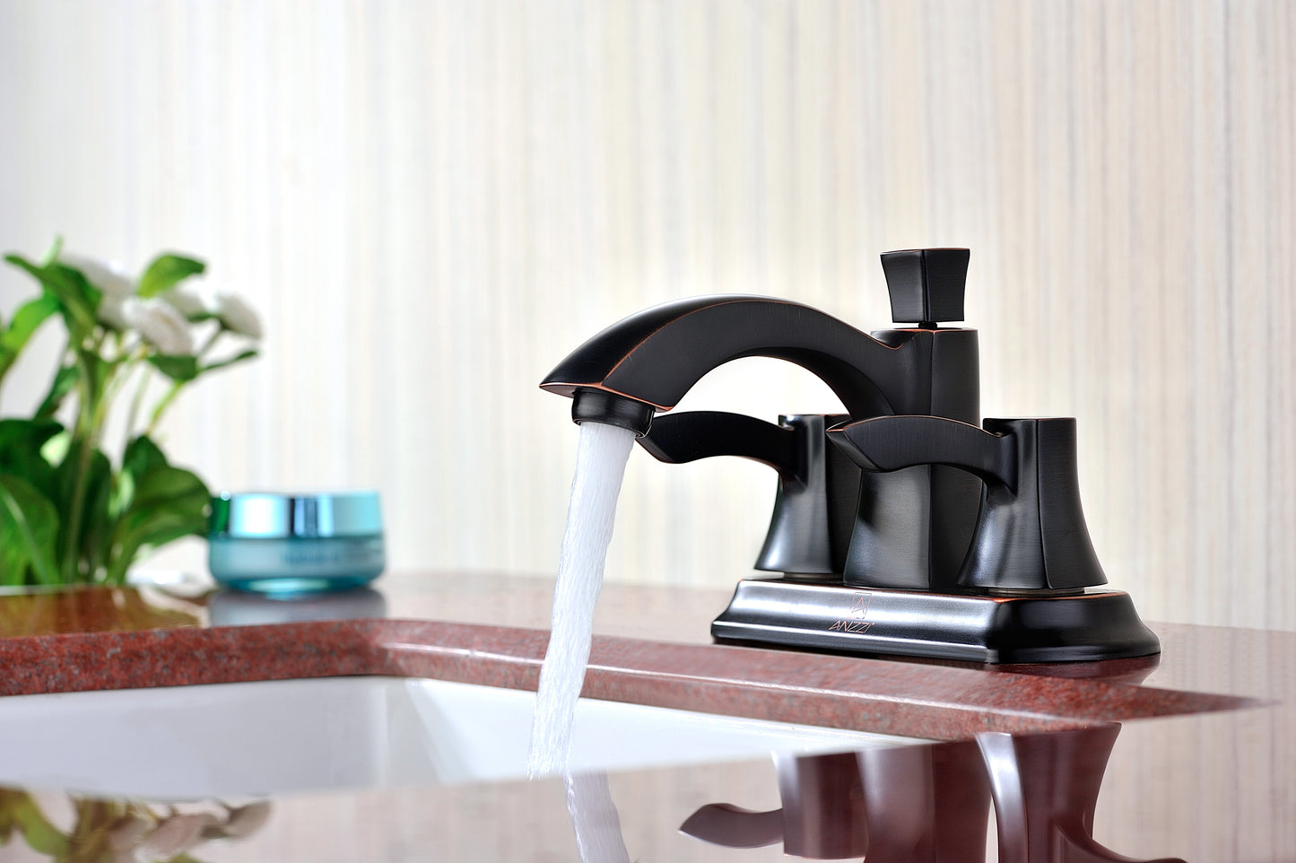 Vista Series 4 in. Centerset 2-Handle Mid-Arc Bathroom Faucet