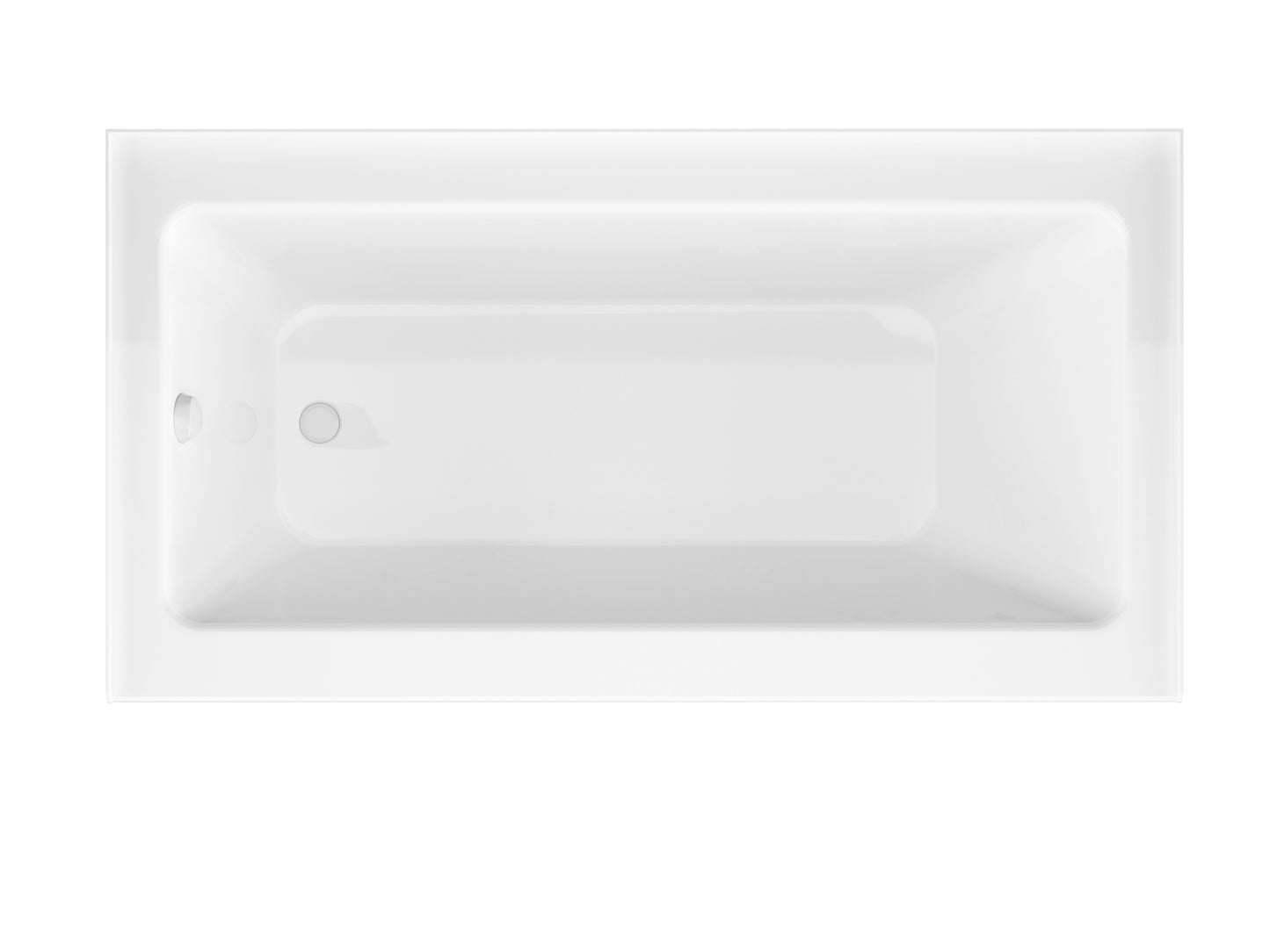 5 ft. Acrylic Rectangle Tub With 48 in. by 58 in. Frameless Hinged Tub Door