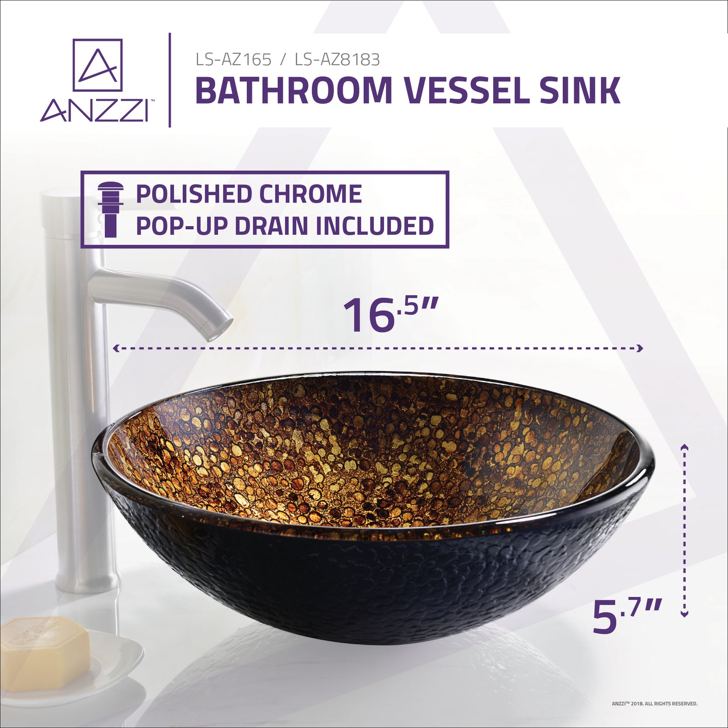 Tara Series Deco-Glass Vessel Sink