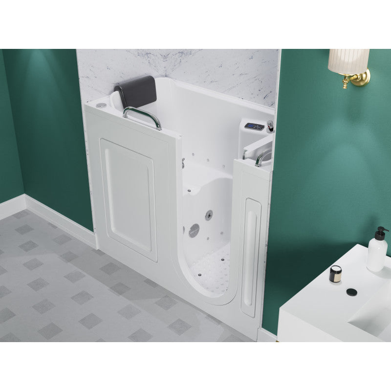 2753FLWR - Right Drain FULLY LOADED Walk-in Bathtub with Air Jets and Whirlpool Massage Jets Hot Tub | Quick Fill Waterfall Tub Filler with 6 Setting Handheld Shower Sprayer | Including Aromatherapy, LED Lights, V-Shaped Back Jets, and Auto Drain | 2753FLWR