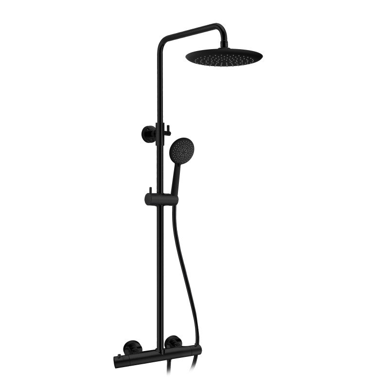 SH-AZ101MB - Heavy Rainfall Stainless Steel Shower Bar with Hand Sprayer in Matte Black