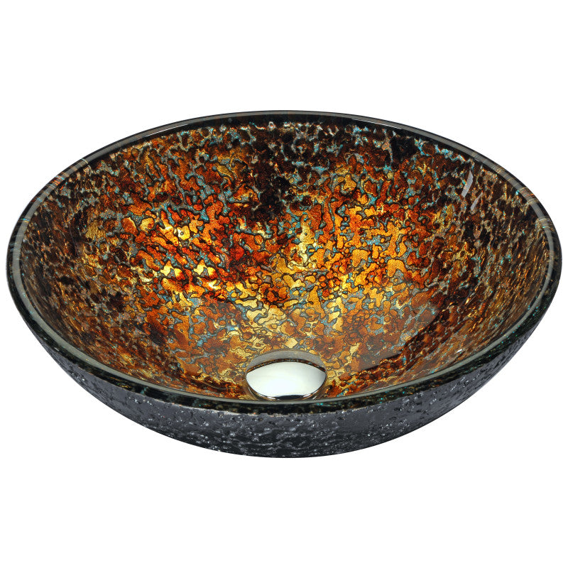 LS-AZ200 - Alto Series 17 in. Bathroom Vessel Sink with Scratch-Tough and Stain-Resistant Non-Porous Surface in Brown Glass