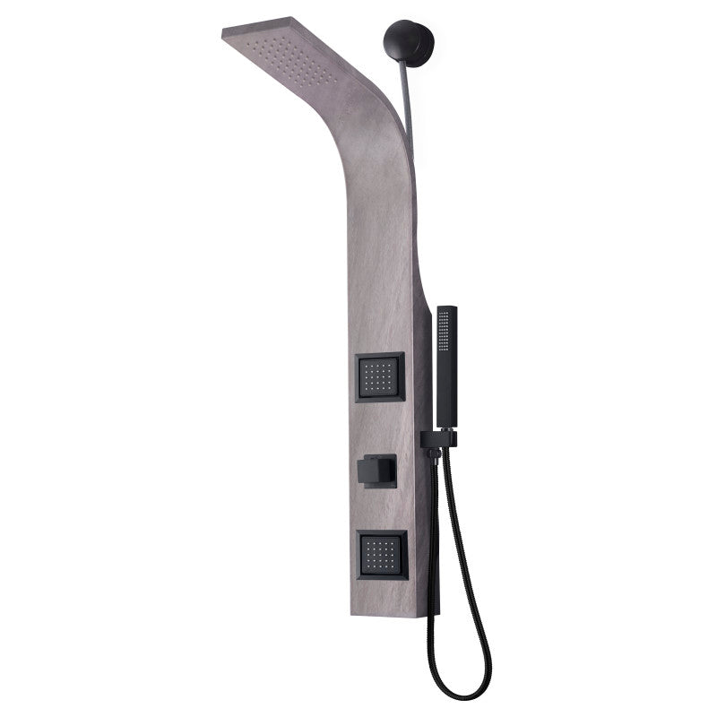 SP-AZ078GM - Aura Retro-Fit Series 39 in. 2-Jet Shower Tower with Heavy Rain Shower and Body Jets and Spray Wand in Gray Marble