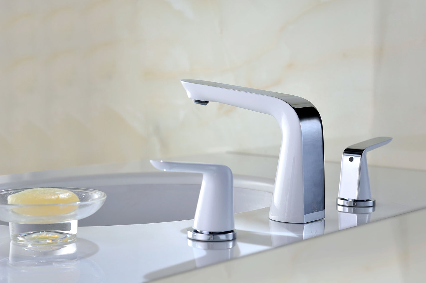 Pendant Series 8 in. Widespread 2-Handle Low-Arc Bathroom Faucet in Polished Chrome