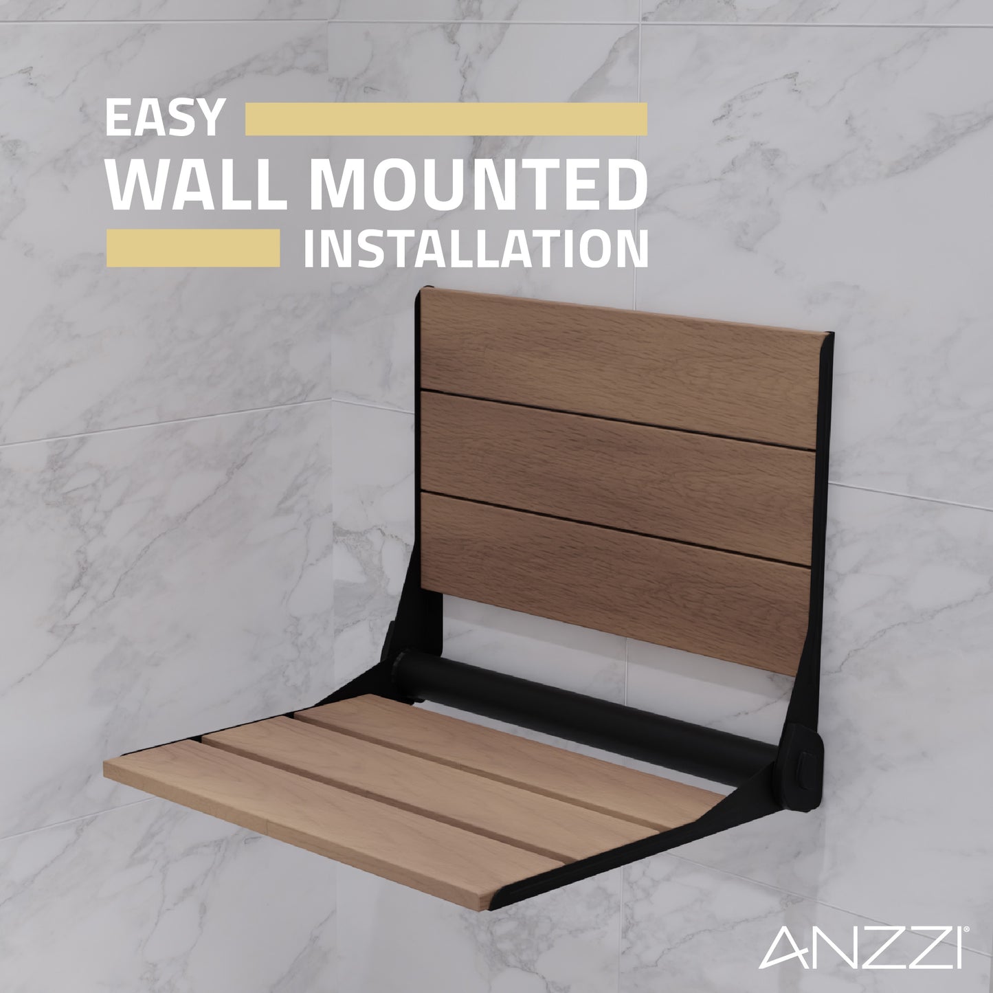Isle 17 in. Teak Wall Mounted Folding Shower Seat