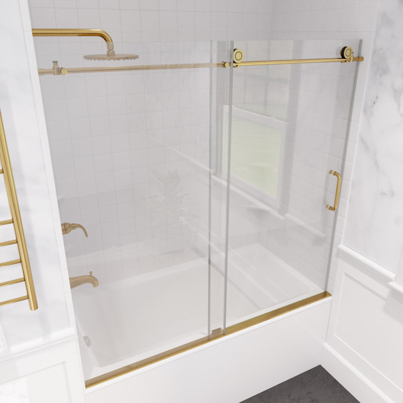 Don Series 60 in. x 62 in. Frameless Sliding Tub Door