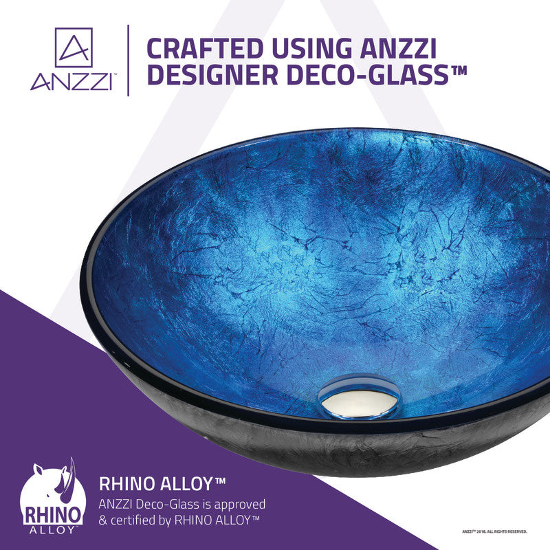 Jonas Series Vessel Sink in Frosted Blue