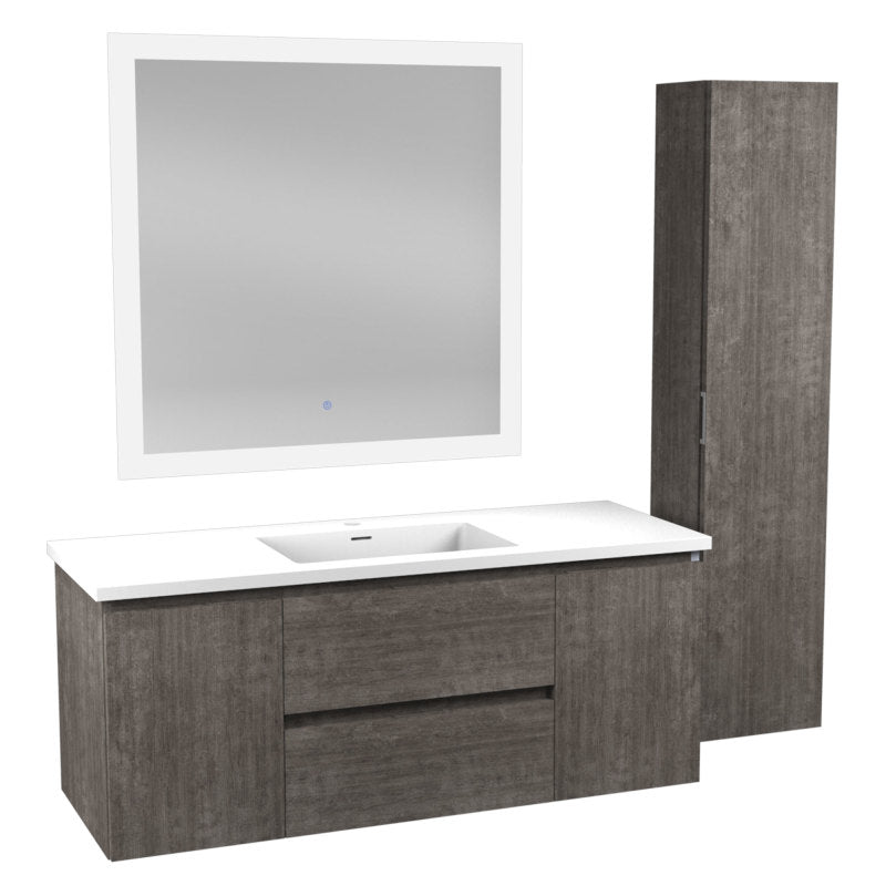 VT-MR4SCCT48-GY - 48 in. W x 18 in. D x 20 in. H Single Sink Bath Vanity Set in Rich Gray with White Vanity Top and Matching Mirror