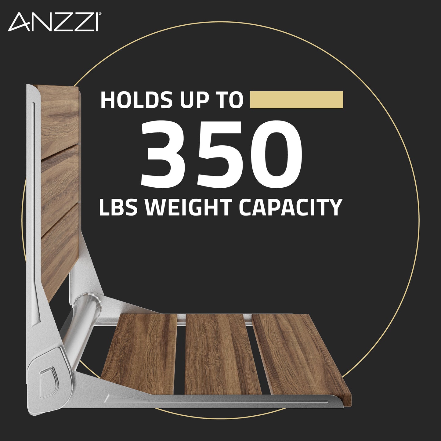Isle 17 in. Teak Wall Mounted Folding Shower Seat